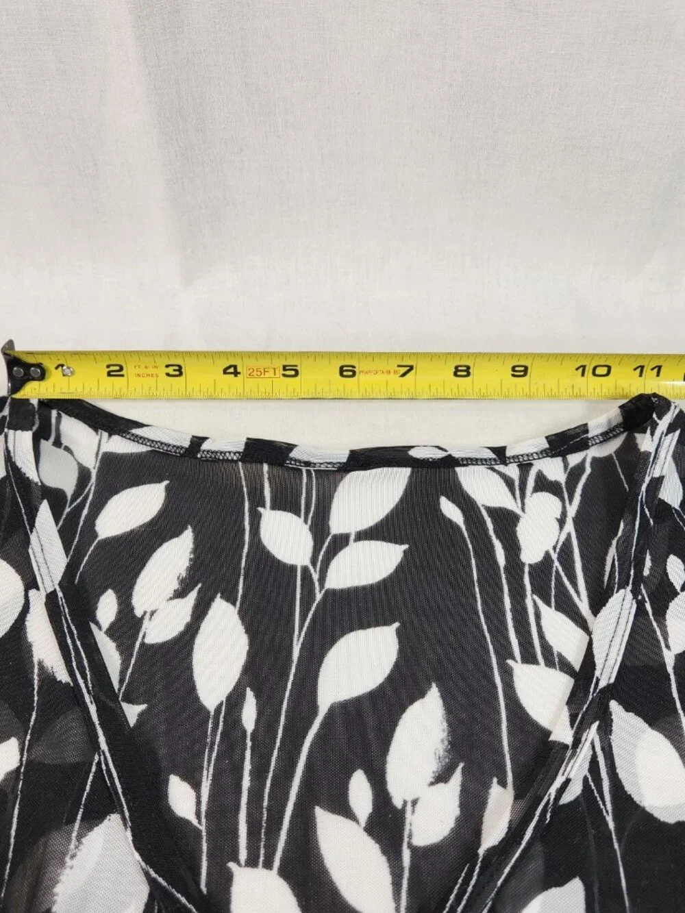 Anne Cole Swimwear Tunic Top Sheer Black White Short Sleeve L / XL NEW w Tags - Picture 5 of 13
